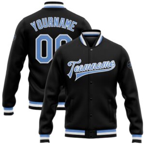 Custom Black Light Blue White Bomber Full&hellip;