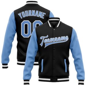 Custom Black Light Blue White Bomber Full&hellip;