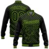 Custom Black Neon Green Bomber Varsity Baseball Jacket, Custom Team Jacket