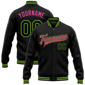 Custom Black Neon Green Pink Bomber Full&hellip;