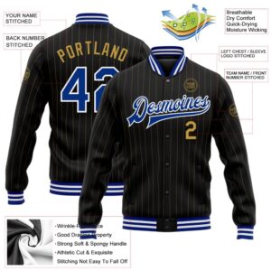 Custom Black Old Gold Pinstripe Royal White&hellip;