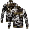 Custom Black Old Gold Purple Bomber Varsity Baseball Jacket, Custom Team Jacket