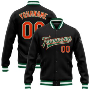 Custom Black Orange Kelly Green Bomber Full&hellip;
