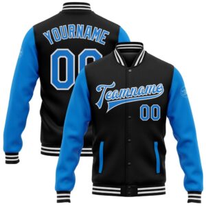 Custom Black Powder Blue White Bomber Full&hellip;