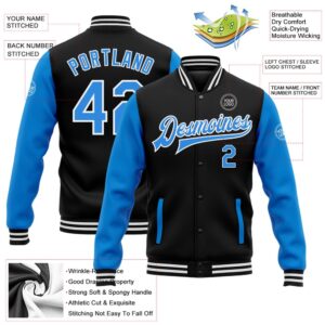 Custom Black Powder Blue White Bomber Full&hellip;