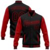 Custom Black Red Bomber Varsity Baseball Jacket, Custom Team Jacket