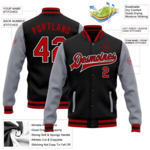 Custom Black Red Gray Bomber Full Snap Varsity Baseball Jacket Custom Team Jacket 2 udgcp8.jpg
