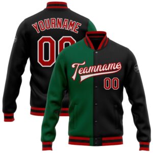 Custom Black Red Kelly Green Bomber Full&hellip;
