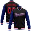 Custom Black Red Royal Bomber Varsity Baseball Jacket, Custom Team Jacket