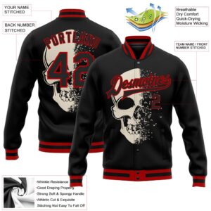 Custom Black Red Skull Fashion 3D Bomber&hellip;