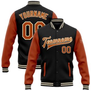 Custom Black Texas Orange Cream Bomber Full&hellip;