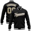 Custom Black Texas Orange White Bomber Varsity Baseball Jacket, Custom Team Jacket