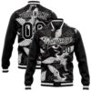 Custom Black White Gray Midnight Green Bomber Full Snap Baseball Jacket, Custom Team Jacket