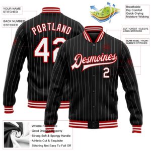Custom Black White Pinstripe Red Bomber Full&hellip;