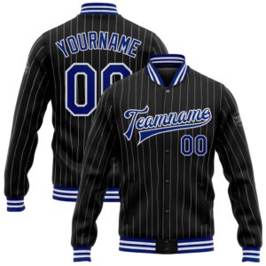 Custom Black White Pinstripe Royal Bomber Full&hellip;