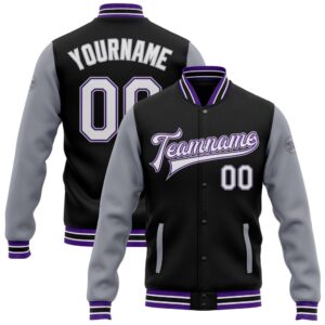 Custom Black White Purple Gray Bomber Full&hellip;