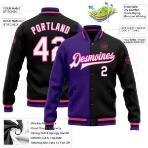 Custom Black White Purple Pink Bomber Full&hellip;