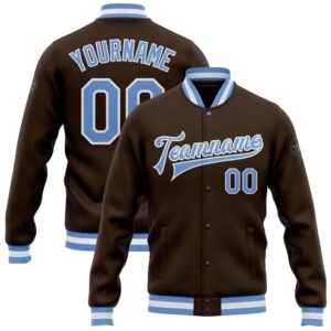 Custom Brown Light Blue White Bomber Full&hellip;