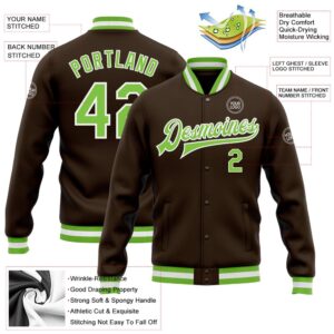 Custom Brown Neon Green White Bomber Full&hellip;