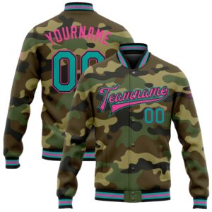 Custom Camo Aqua Black Pink Bomber Full&hellip;