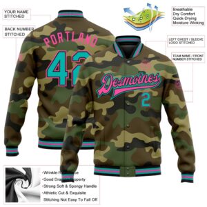 Custom Camo Aqua Black Pink Bomber Full&hellip;