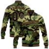 Custom Camo Black Old Gold Graffiti Drips 3D Pattern Design Bomber Full Snap Varsity Letterman Salute To Service Jacket, Custom Team Jacket