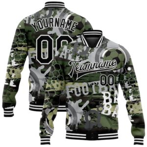 Custom Camo Black White Football 3D Pattern&hellip;