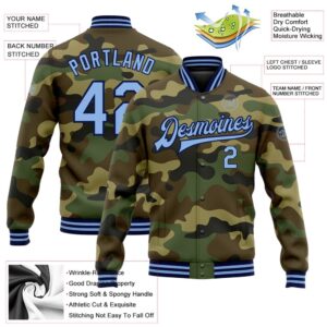 Custom Camo Light Blue Navy Bomber Full&hellip;