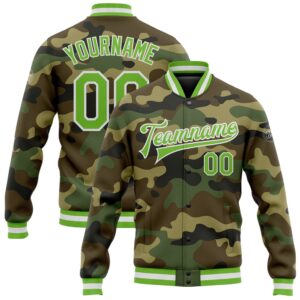 Custom Camo Neon Green White Bomber Full&hellip;