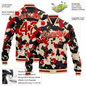 Custom Camo Red Cream 3D Bomber Full&hellip;