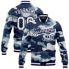 Custom Camo White Pink 3D Bomber Full Snap Varsity Letterman Salute To Service Jacket, Custom Team Jacket