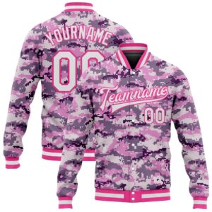 Custom Camo White Pink 3D Bomber Full&hellip;
