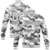 Custom Camo White Red Flamingo 3D Pattern Design Bomber Full Snap Varsity Letterman Salute To Service Jacket, Custom Team Jacket