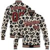 Custom City Cream Old Gold Black Light Pink Check Board 3D Pattern Design Bomber Full Snap Baseball Jacket, Custom Team Jacket