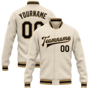 Custom Cream Black Old Gold Bomber Full&hellip;
