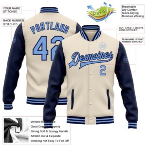 Custom Cream Light Blue Navy Bomber Full Snap Varsity Baseball Jacket Custom Team Jacket 2 jvxswk.jpg