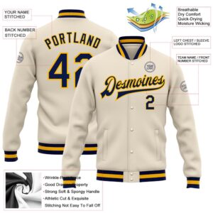 Custom Cream Navy Gold Bomber Full Snap Baseball Jacket Custom Team Jacket 2 j1lrob.jpg