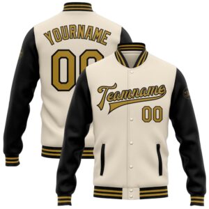 Custom Cream Old Gold Black Bomber Full&hellip;
