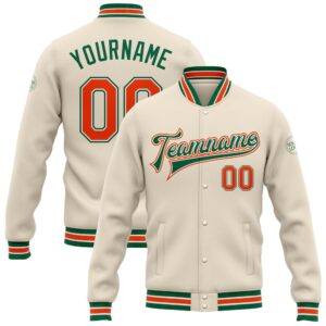 Custom Cream Orange Kelly Green Bomber Full&hellip;