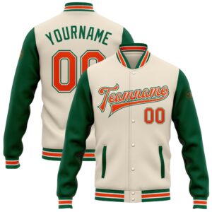 Custom Cream Orange Kelly Green Bomber Full&hellip;