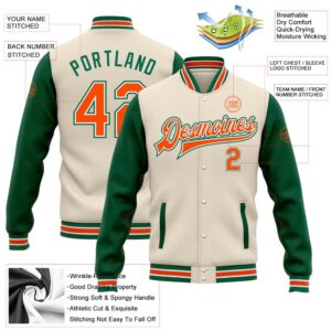 Custom Cream Orange Kelly Green Bomber Full&hellip;