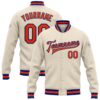 Custom Cream Orange Kelly Green White Bomber Varsity Baseball Jacket, Custom Team Jacket