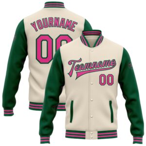 Custom Cream Pink Kelly Green Bomber Full&hellip;