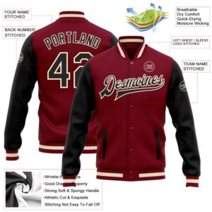 Custom Crimson Black Cream Bomber Full Snap Varsity Baseball Jacket Custom Team Jacket 2 zmqtzu.jpg