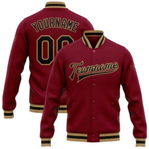 Custom Crimson Black Old Gold Bomber Full&hellip;