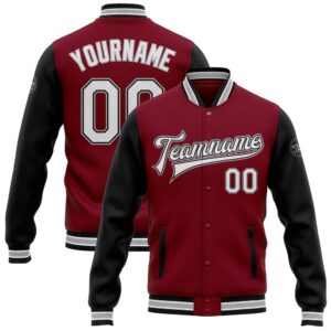 Custom Crimson White Black Gray Bomber Full&hellip;