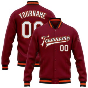Custom Crimson White Black Orange Bomber Full&hellip;