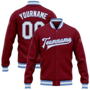 Custom Crimson White Light Blue Bomber Full&hellip;
