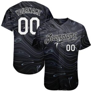 3D Pattern Design Abstract Liquid Marbling Fluid Art Authentic Baseball Jersey, Custom Baseball Jersey, Personalized Sport Jersey