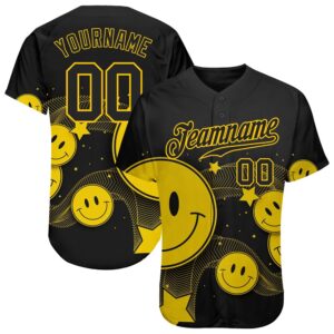 3D Pattern Design Authentic Baseball Jersey, Custom Baseball Jersey, Personalized Sport Jersey